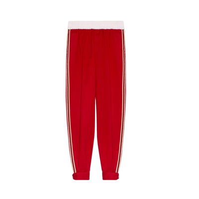 Gucci Side-stripe Track Pants In Red