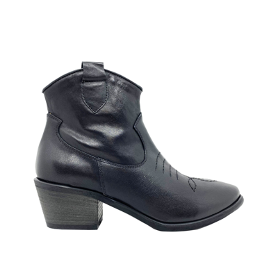 Parisienne Leather Ankle Boots In Black