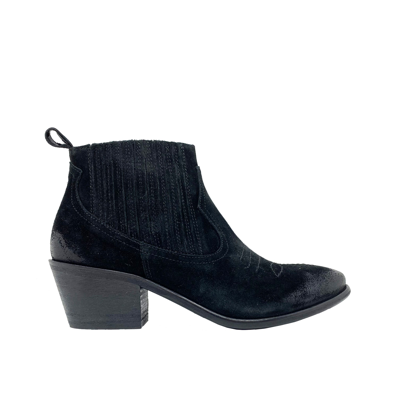 Parisienne Suede Ankle Boots In Black