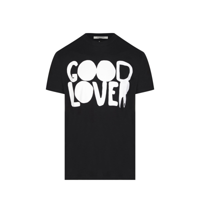 Valentino Good Lover Print Cotton T-shirt In Black