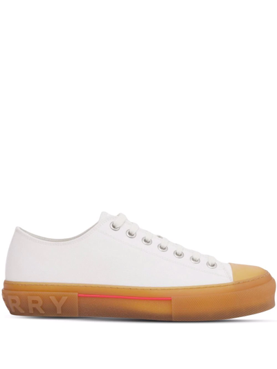 Burberry Logo Detail Low-top Sneakers In White