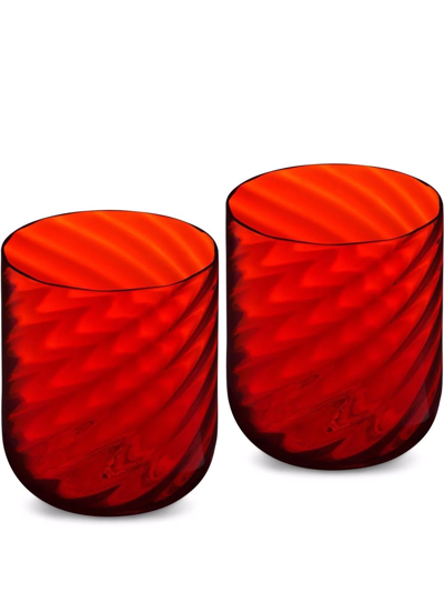 Dolce & Gabbana Hand-blown Murano Water Glasses (set 2 ) In Red