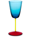Dolce & Gabbana Hand-blown Murano White Wine Glass In Blue