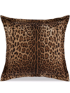 Dolce & Gabbana Duchesse Large Leopard-print Cushion In Brown
