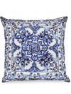 DOLCE & GABBANA MEDITERRANEO LARGE SILK-TWILL CUSHION