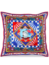 Dolce & Gabbana Duchesse Cotton Cushion Large Multicolor Unisex Onesize In Blue