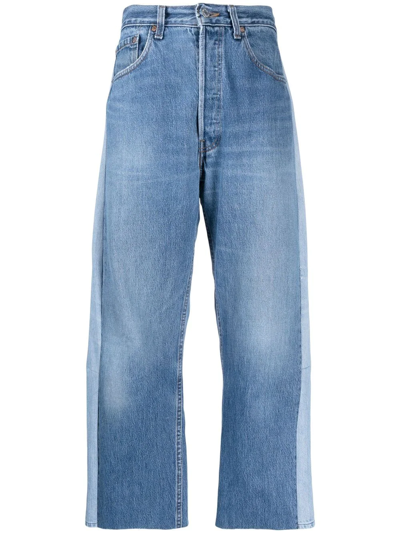 B Sides Wide-leg Cropped Jeans In Blau