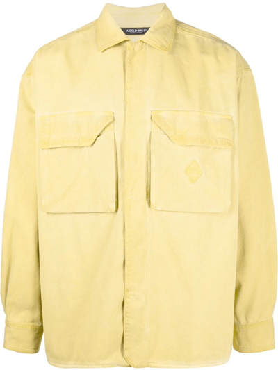 A-cold-wall* Embroidered-logo Cotton Overshirt In Gelb
