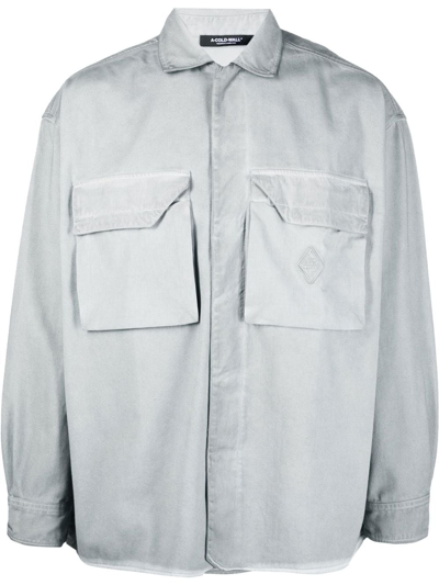 A-cold-wall* Flap-pockets Cotton Overshirt In Grau