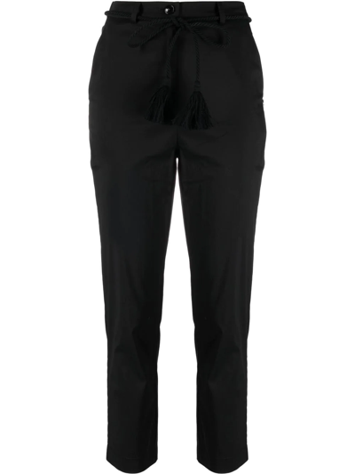 Patrizia Pepe Tied-waist Trousers In Schwarz