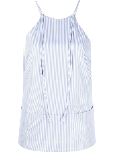 Jejia Striped Cotton Tank In Blau