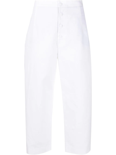 Jejia Button-up Cotton Culottes In Weiss