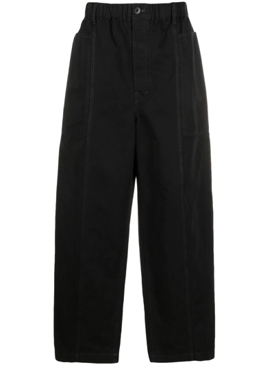 Lemaire Mid-rise Wide-leg Trousers In Schwarz