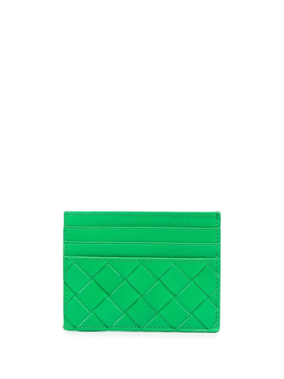 Bottega Veneta Intrecciato 编织皮质卡夹 In Green