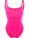 Eres Asia Low-back Roundneck One-piece Swimsuit In Laurier Rose