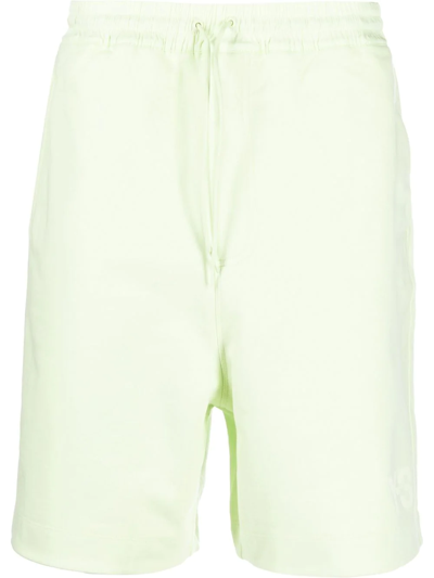 Y-3 Drawstring-waist Cotton Track Shorts In Green