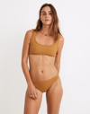 Mw Madewell Second Wave Ribbed Pullover Bikini Top In Antique Gold