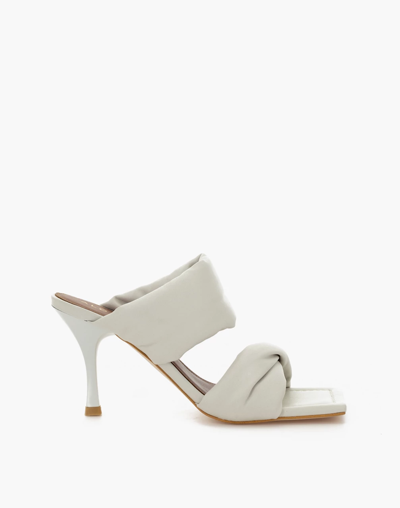 Mw Alohas Leather Twist Strap Sandals In White