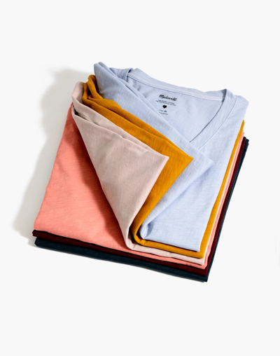 Madewell Whisper Cotton V-neck Tee In Burnished Blush