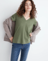 Madewell Whisper Cotton V-neck Tee In Faded Palm