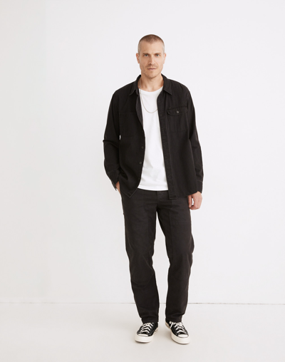 Mw Relaxed Straight Workwear Pants In Black Coal