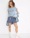 Madewell Mwl Hiking Shorts In Sunfaded Indigo