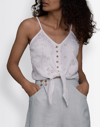 Madewell Reistor Hemp Eyelet Pool Day Tan Lines Cami Top In White