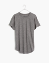 Madewell Whisper Cotton Rib-crewneck Tee In Hthr Iron