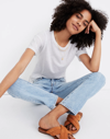 Madewell Whisper Cotton Rib-crewneck Tee In Optic White