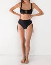 Mw Galamaar&reg; Ruched High-waist Bikini Bottom In Black