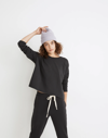 Madewell Mwl Superbrushed Easygoing Sweatshirt In Black Coal