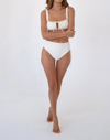 Mw Galamaar&reg; Ruched High-waist Bikini Bottom In Cream