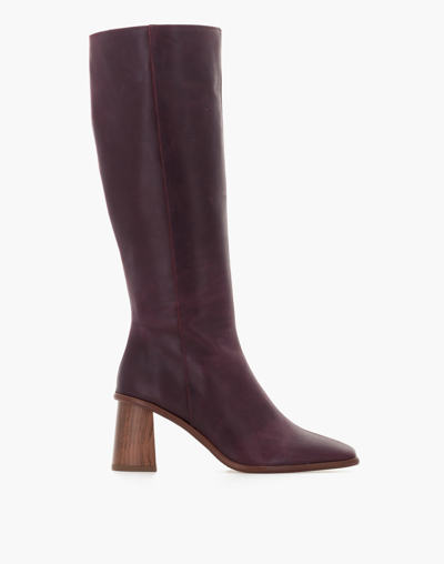 Mw Alohas Leather East Knee-high Boots In Umber