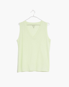 Mw Whisper Cotton V-neck Tank In Palest Willow