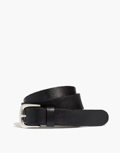 Mw Medium Leather Belt In Classic Black