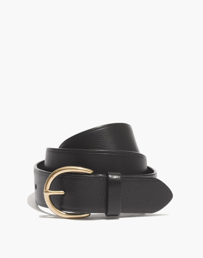 Madewell Medium Perfect Leather Belt In True Black