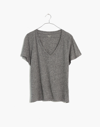 Madewell Whisper Cotton V-neck Tee In Hthr Iron
