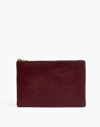 Madewell The Leather Pouch Clutch In Dark Cabernet