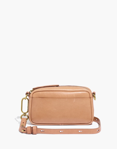 Mw The Leather Carabiner Mini Crossbody Bag In Warm Hickory