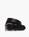 Madewell Medium Perfect Leather Belt In True Black With Silver