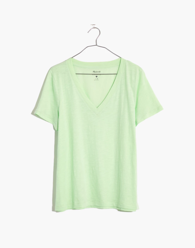 Mw Whisper Cotton V-neck Tee In Mint Sorbet