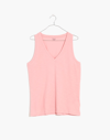 Mw Whisper Cotton V-neck Tank In Pink Icing