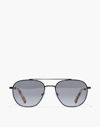 Madewell Suffolk Aviator Sunglasses In True Black