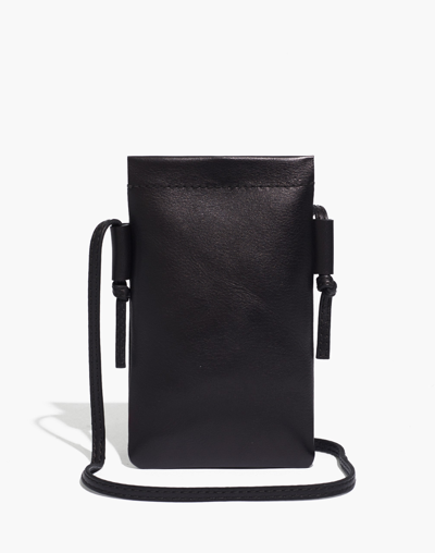 Mw The Smartphone Crossbody Bag In Leather In True Black
