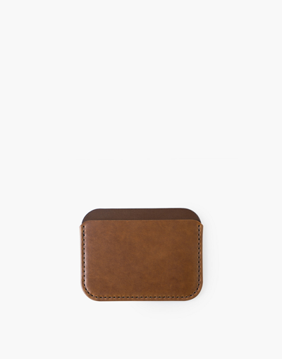Mw Makr Leather Round Luxe Wallet In Brown