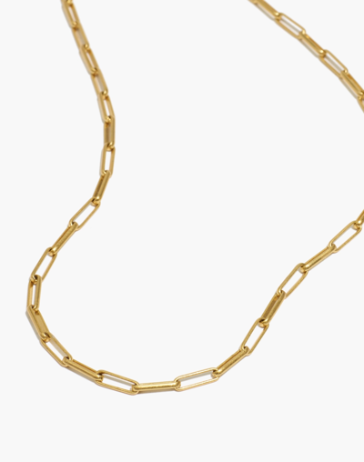 Mw Paperclip Chain Necklace In Vintage Gold