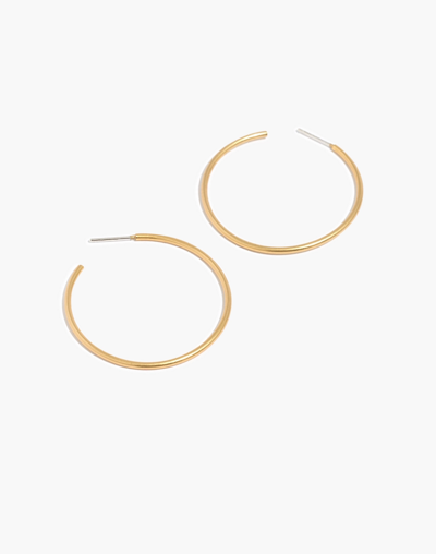 Mw Medium Hoop Earrings In Vintage Gold