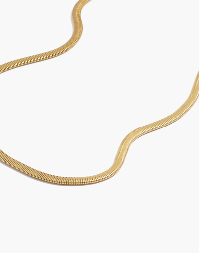 Mw Herringbone Chain Necklace In Vintage Gold