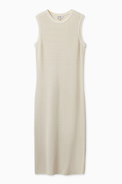 Cos Knitted Midi Dress In White | ModeSens