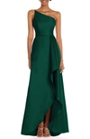 ALFRED SUNG ALFRED SUNG ONE-SHOULDER SATIN GOWN